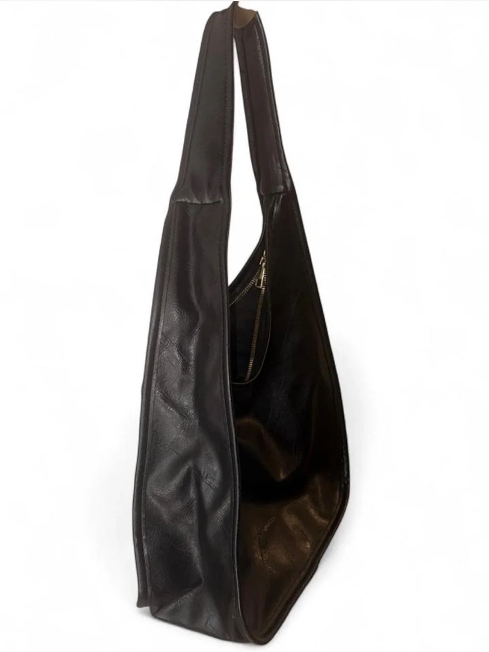 Classic Black Leather Shoulder Bag